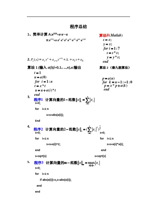 matlab程序总结