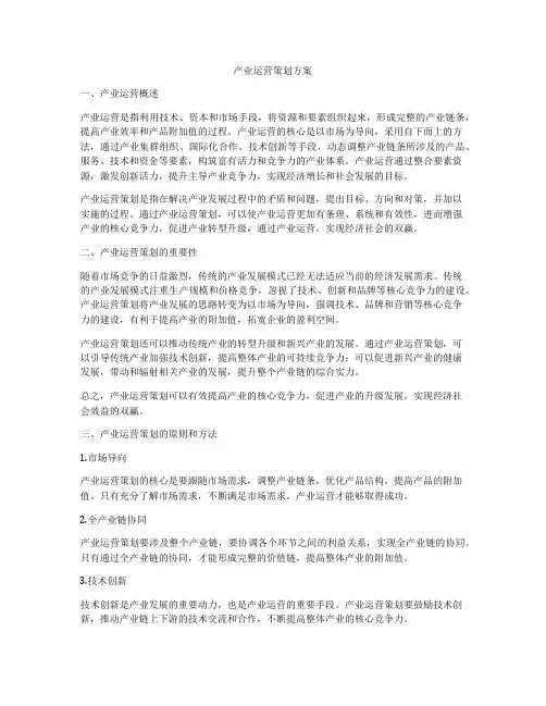 产业运营策划方案