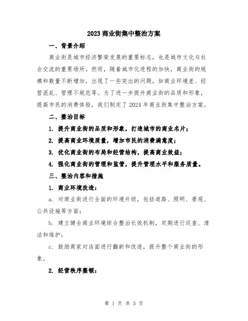 2023商业街集中整治方案