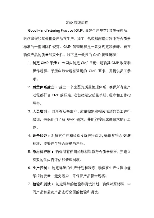 gmp管理流程