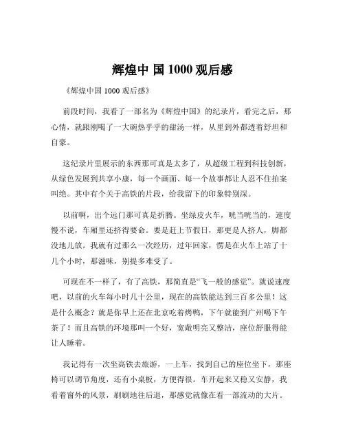 辉煌中 国1000观后感
