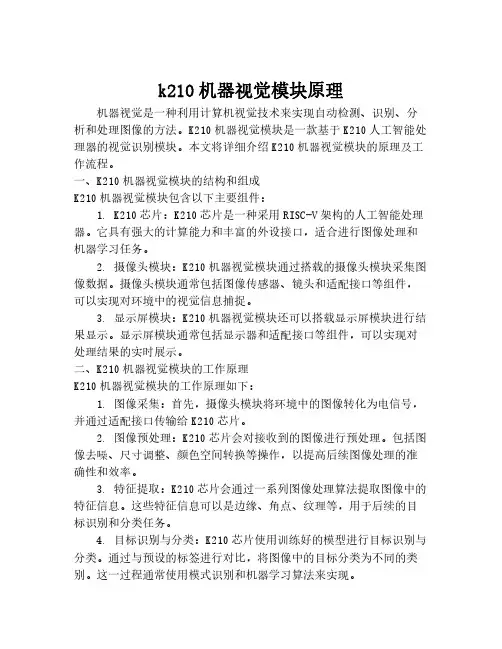 k210机器视觉模块原理