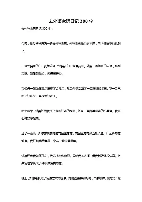 去外婆家玩日记300字