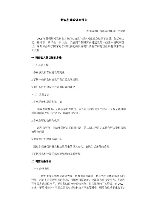 新农村建设调查报告