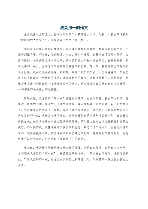 我要那一刻作文