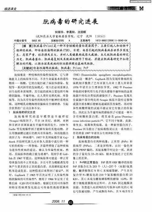 朊病毒的研究进展