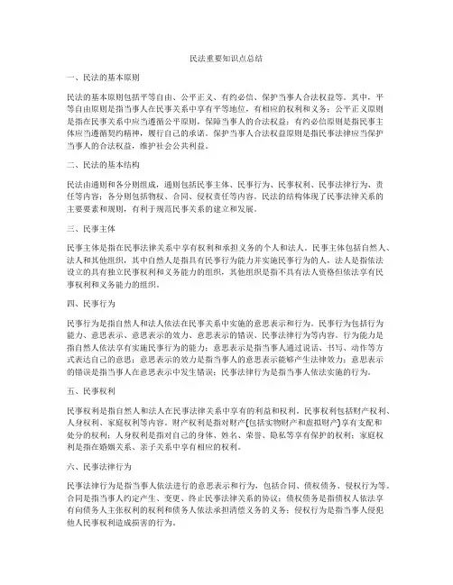 民法重要知识点总结