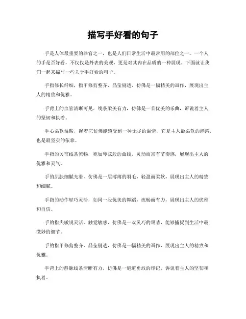 描写手好看的句子
