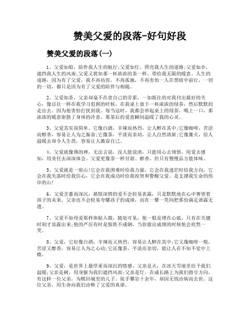 赞美父爱的段落好句好段