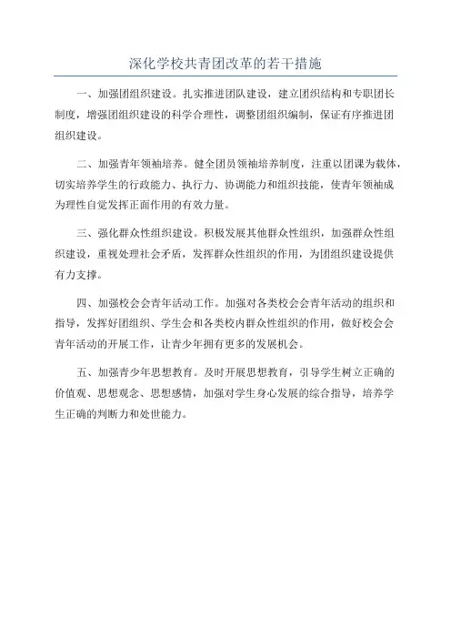 深化学校共青团改革的若干措施
