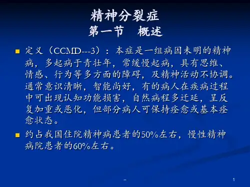 精神分裂症幻灯片PPT课件