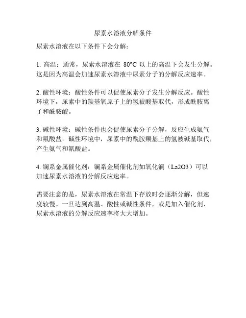 尿素水溶液分解条件