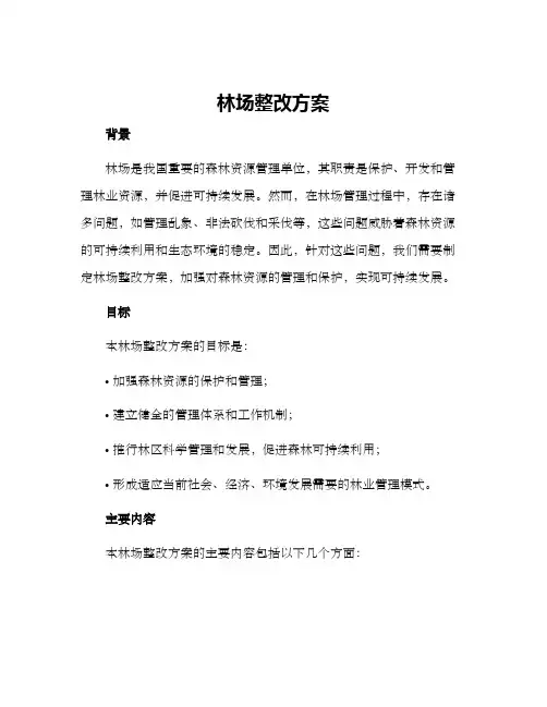 林场整改方案