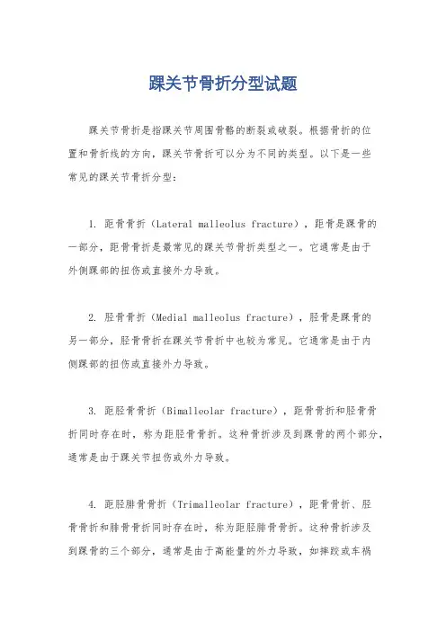 踝关节骨折分型试题