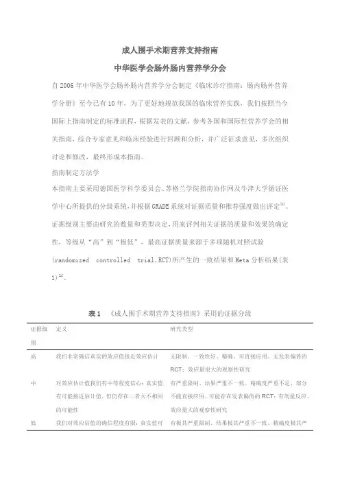 围术期患者营养支持规范指南规范.doc