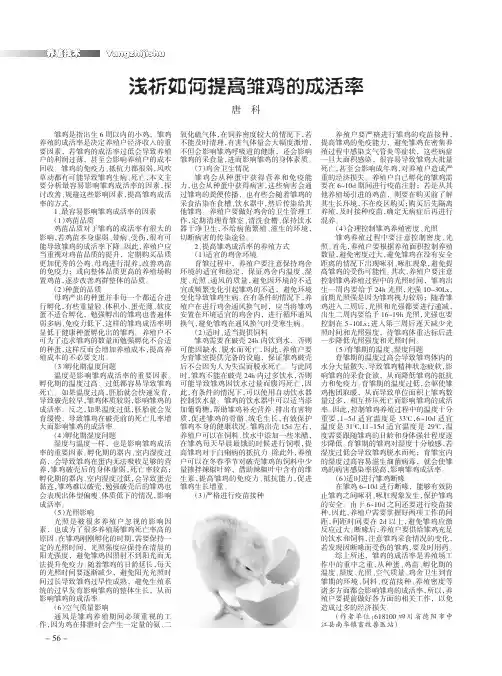 浅析如何提高雏鸡的成活率