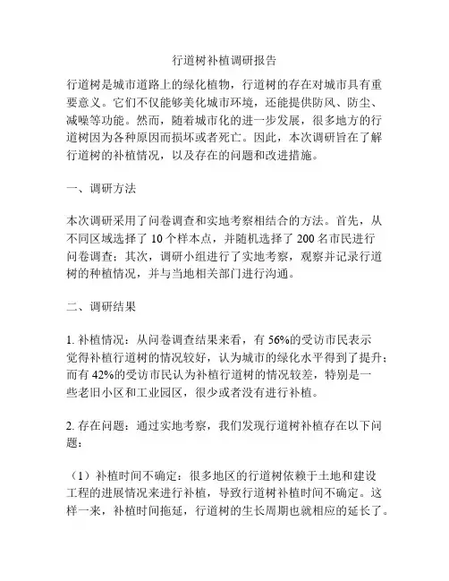 行道树补植调研报告