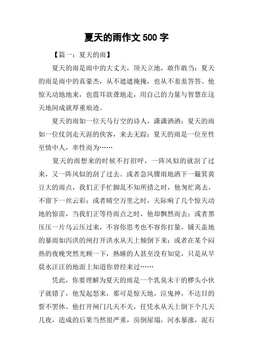 夏天的雨作文500字-1