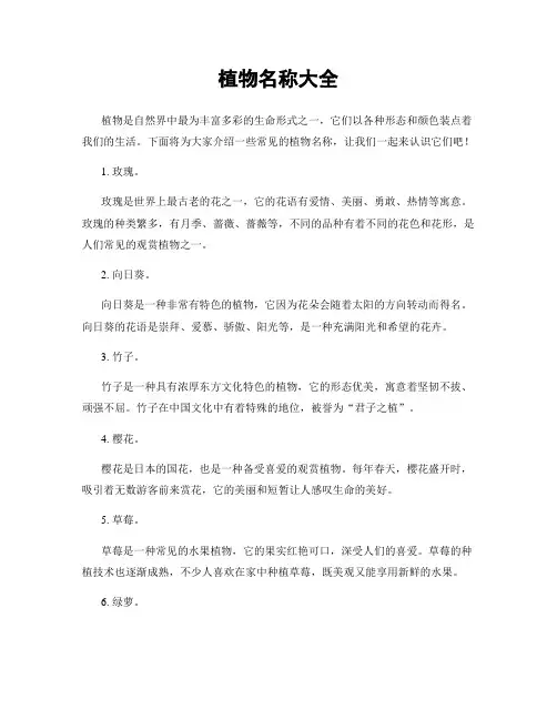 植物名称大全
