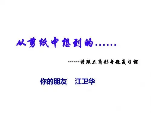 ------特殊三角形专题复习课