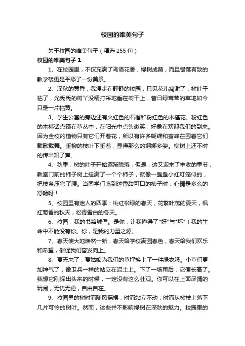 关于校园的唯美句子（精选255句）