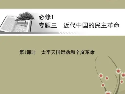 高考历史一轮总复习 太平天国运动和辛亥革命课件 人民版必修1课件 人民版必修1