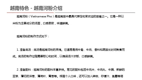 越南特色 - 越南河粉介绍