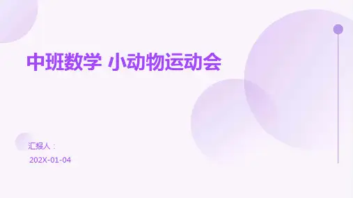 中班数学+小动物运动会