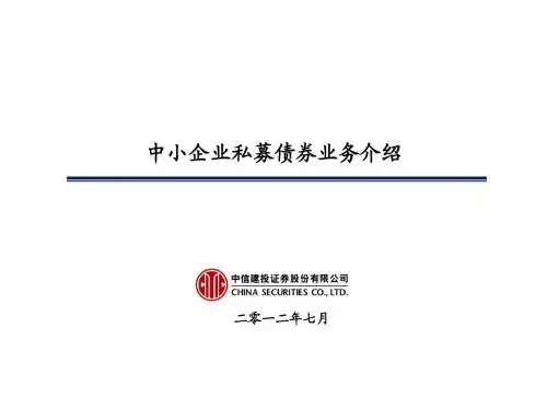 20120719中小企业私募债券业务介绍