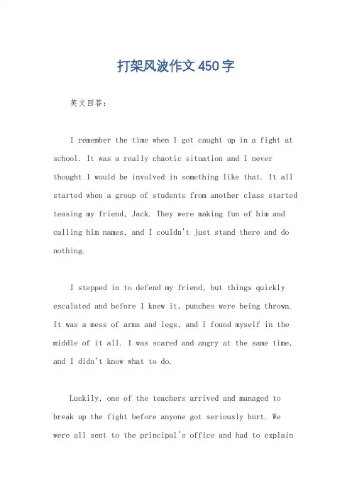 打架风波作文450字