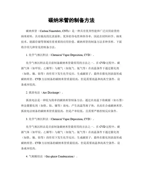 碳纳米管的制备方法