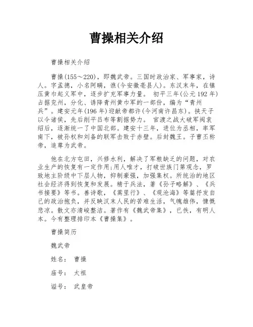 曹操相关介绍