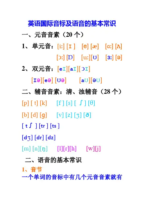 英语国际音标及语音的基本常识