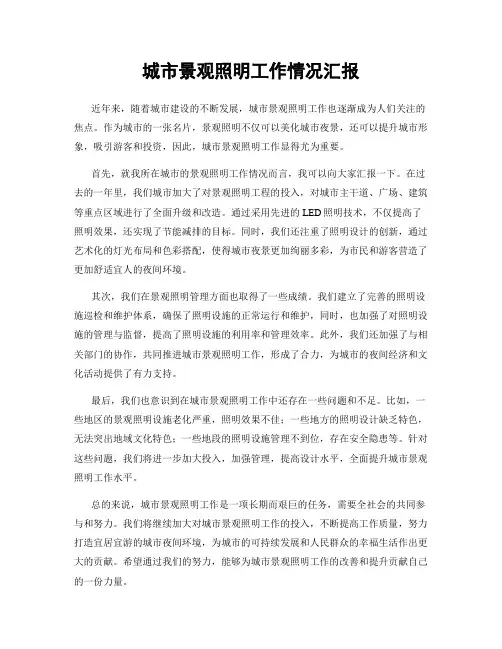 城市景观照明工作情况汇报