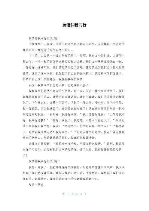 友谊伴我同行