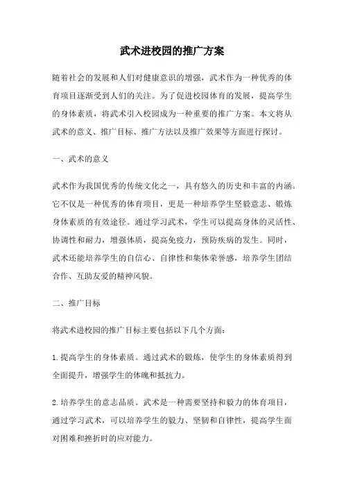 武术进校园的推广方案