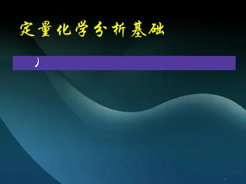 高中化学竞赛夏令营课件：定量分析化学基础