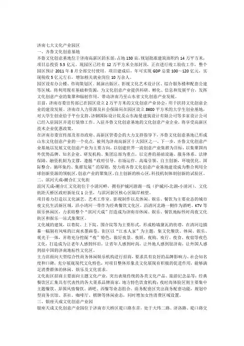 济南七大文化产业园区