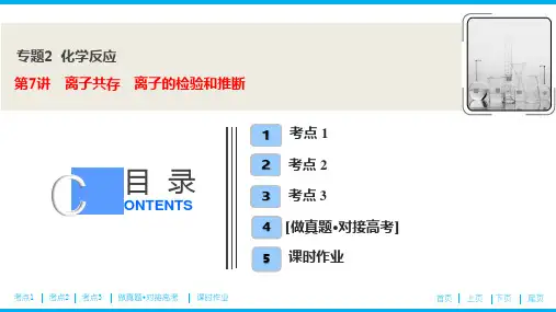 化学高考总复习专题2   第7讲 离子共存 离子的检验和推断