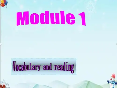 【教育课件】高中英语Module1Vocabularyandreading课件外研版选修6.ppt