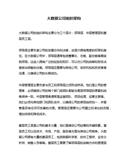 大数据公司组织架构