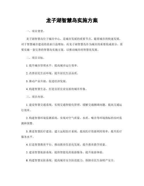 龙子湖智慧岛实施方案