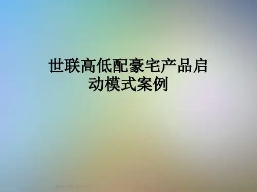 世联高低配豪宅产品启动模式案例