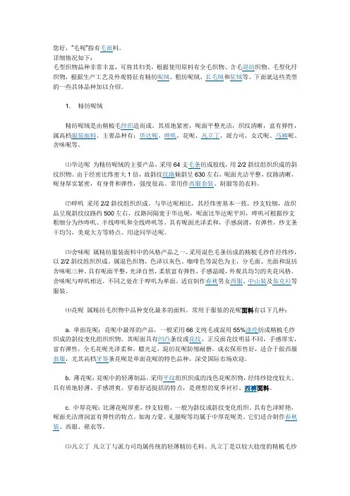 毛呢料知识
