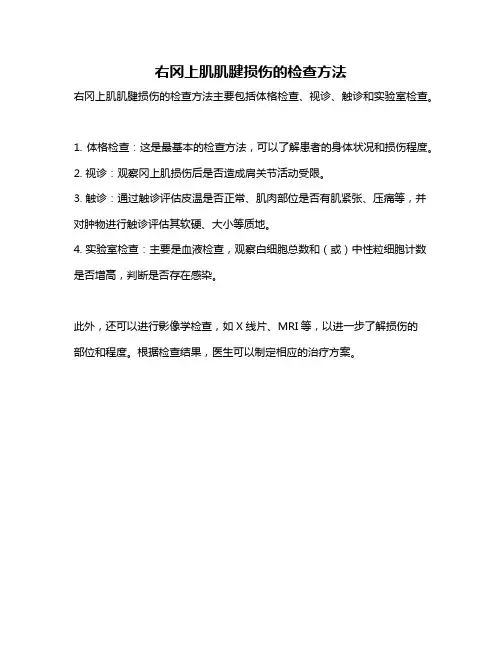 右冈上肌肌腱损伤的检查方法