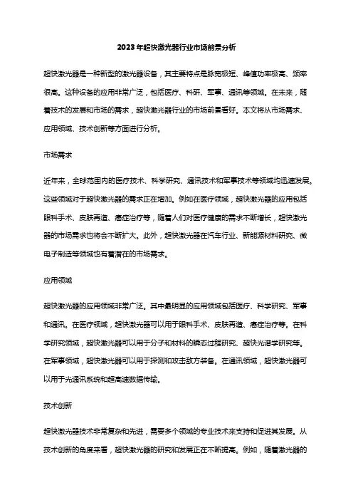2023年超快激光器行业市场前景分析