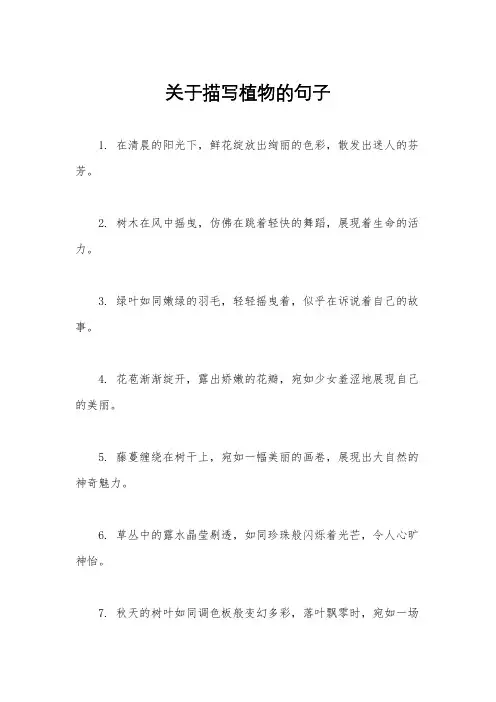 关于描写植物的句子