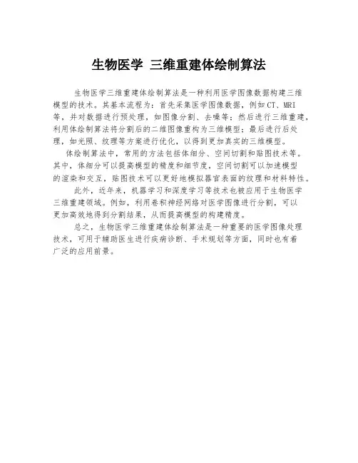 生物医学 三维重建体绘制算法