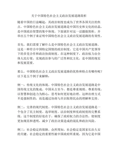 关于中国特色社会主义政治发展道路简析
