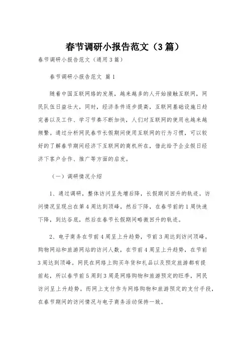 春节调研小报告范文(3篇)